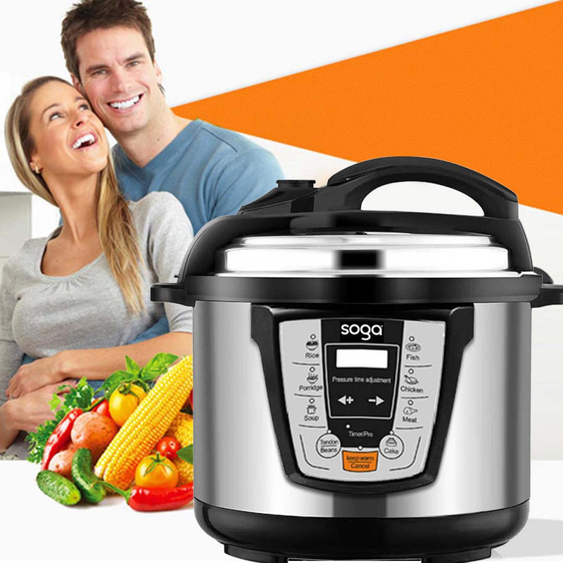2X Electric Pressure Cooker 8L Stainless Steel Outer Nonstick Interior 1600W