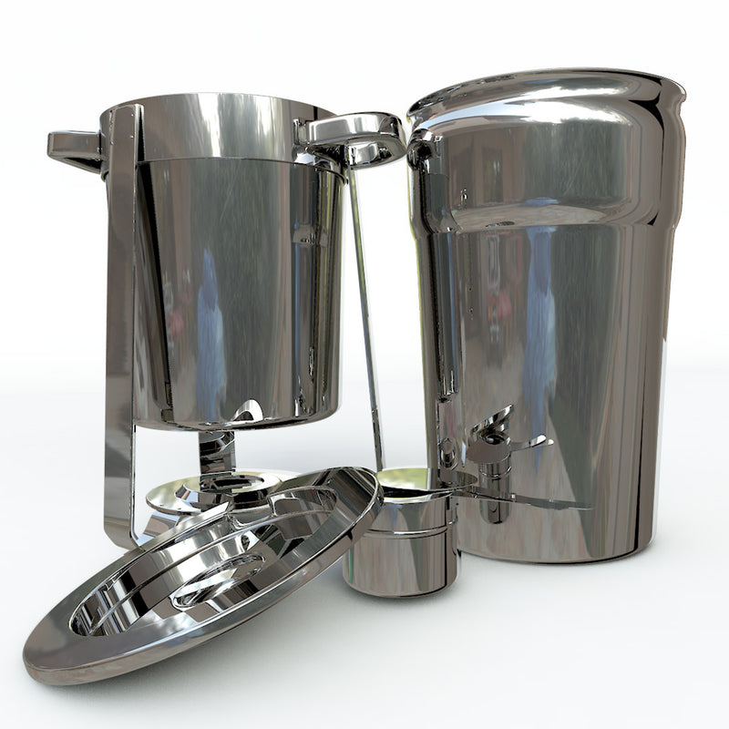 7L Round Stainless Steel Soup Chafer Chafing Dish Mirror Finish Commercial