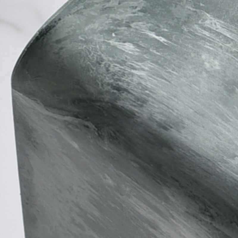 27cm Green Grey Square Resin Planter Cement Look Indoor Cachepot Tapered Pot