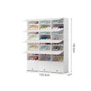 9 Tier 3 Column White Shoe Rack Organizer Stackable Portable Storage Cabinet