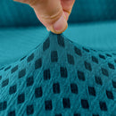 1 Seater Blue Sofa Cover Ruffled Skirt Polyester High Stretch Couch Protector