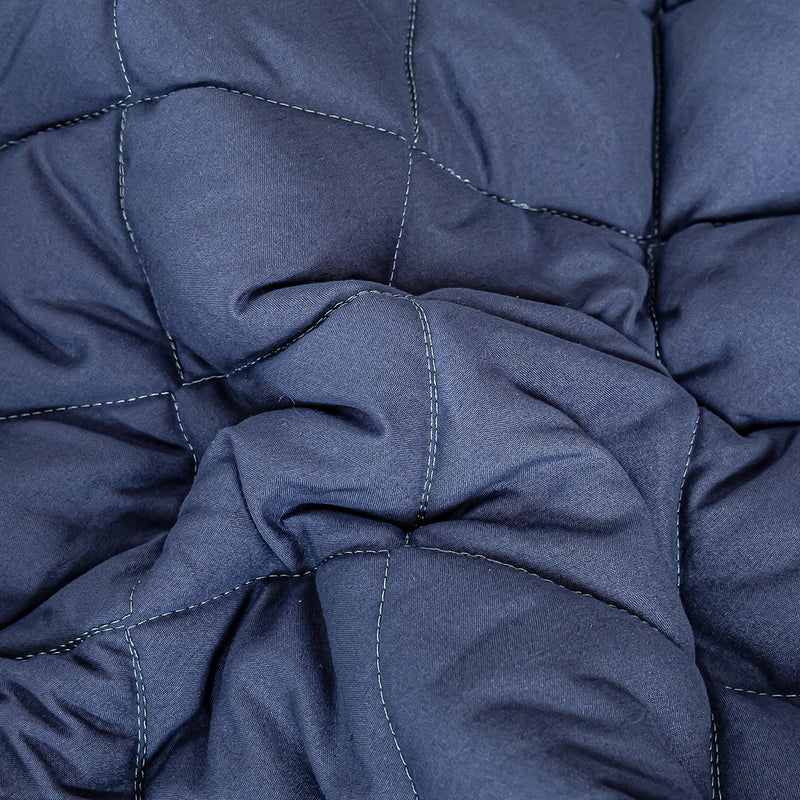 Blue Quilted Stretchable Mattress Cover with 2 Pillow Cases 203x153cm Polyester