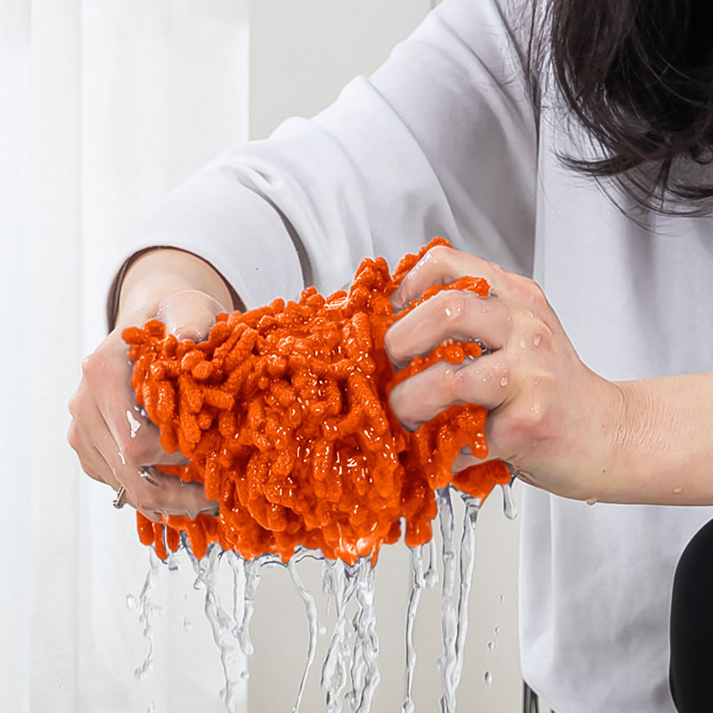 5X 80x12cm Orange Microfiber Flat Mop Cloth Covers Stainless Steel Pvc Chenille