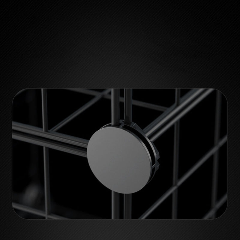 Black Portable Single Cube Storage Organizer Foldable Iron Wire Grid 37cm