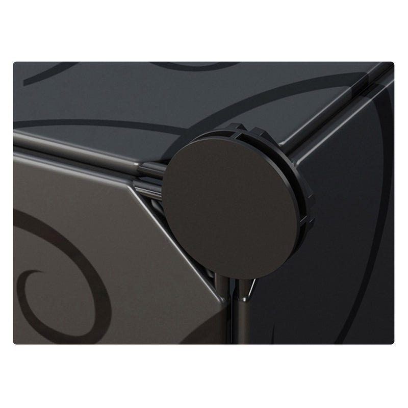 6 Tier 3 Column Shoe Rack Organizer Plastic Panels Stackable 85x32x95cm Black