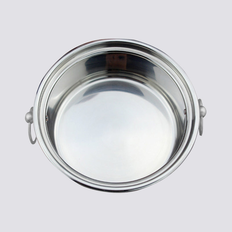 Stainless Steel Mini Asian Hot Pot Single Shabu Alcohol Stove Glass Lid 18.5cm