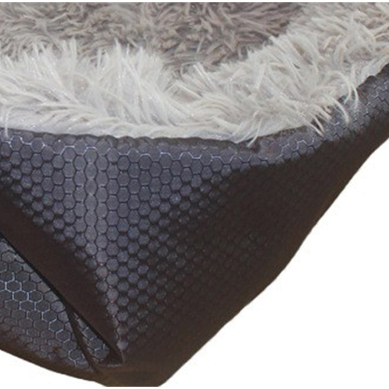 2X Dual Purpose Plush Pet Bed Cushion Mat Cloth 40cmx26cmx13cm Black Anti Slip