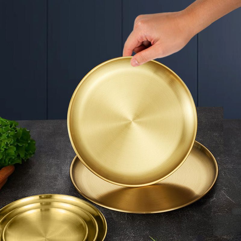 20cm Gold Stainless Steel Grilling Plate Heat Resistant Non Stick 5 Pack