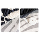 1-Seater Sofa Cover Leaf Design Stretch Slipcover Protector Dark Blue 90-140cm