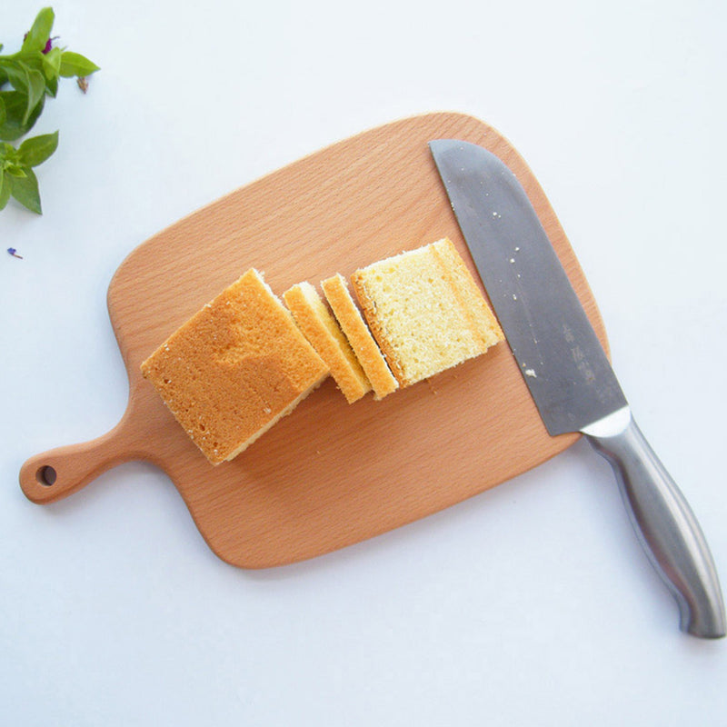 26cm Brown Rectangle Wooden Serving Tray Chopping Board Paddle with Handle