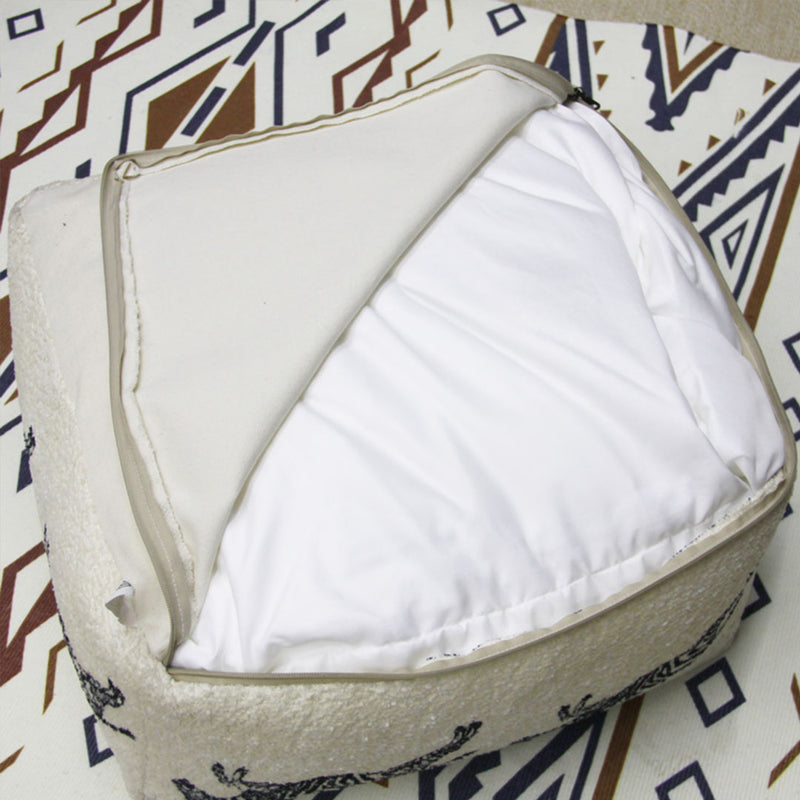 Pouf Floor Cushion Polyester Fiber 48x48x25cm Epp Particle Inserts Multicolor