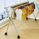 Portable Clothes Drying Rack 1.6m Foldable Stainless Steel Indoor Outdoor Silver
