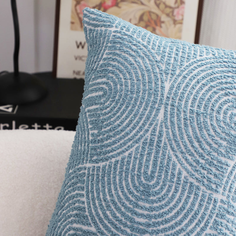 35x55x18cm Blue Geometric Throw Pillow Poly Cotton Blend Indoor Outdoor Corded