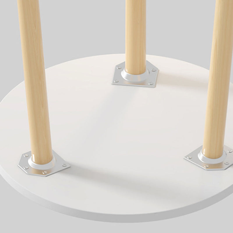White 60x72cm Small Side Coffee Table Modern Wood Legs Living Room Balcony Decor