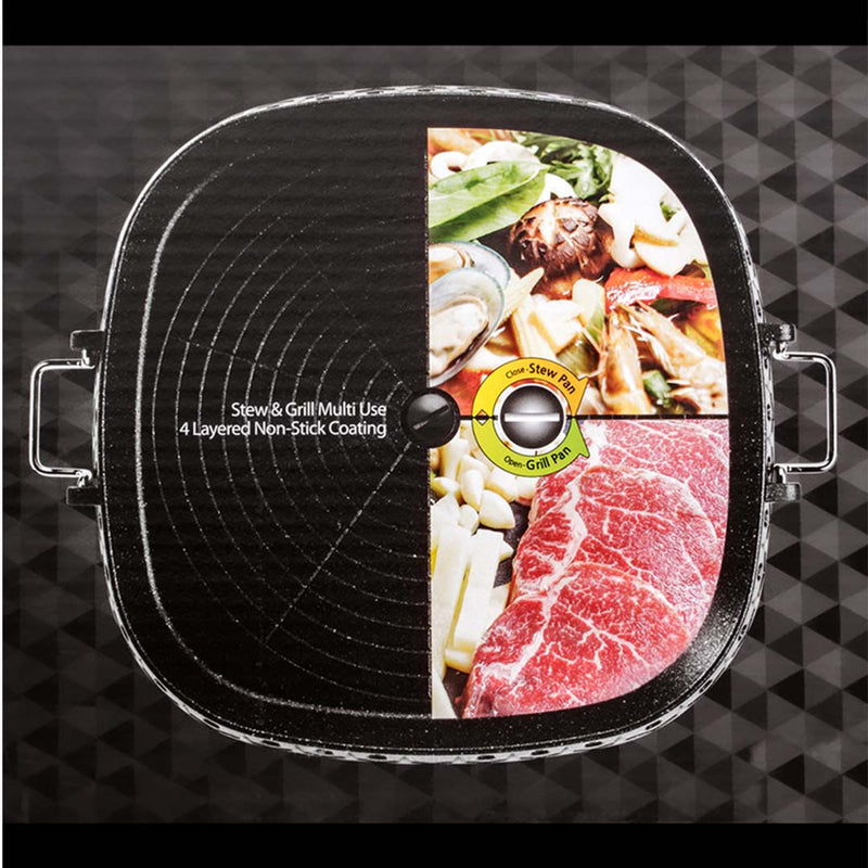 2X Stone Coated Square Barbecue Grill Plate 320mm X 320mm PFOA Free Nonstick