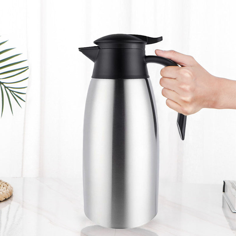 Thermal Flask Stainless Steel 2.0L Triple Layer Vacuum Insulated Silver