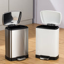 12L Stainless Steel Pedal Trash Bin Rectangular Silver Soft Close Lid