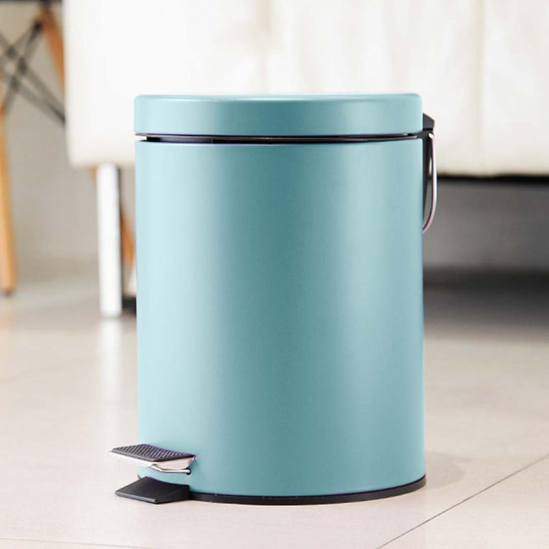 4X 7L Round Stainless Steel Pedal Bin Blue Removable Inner Liner Soft Close Lid