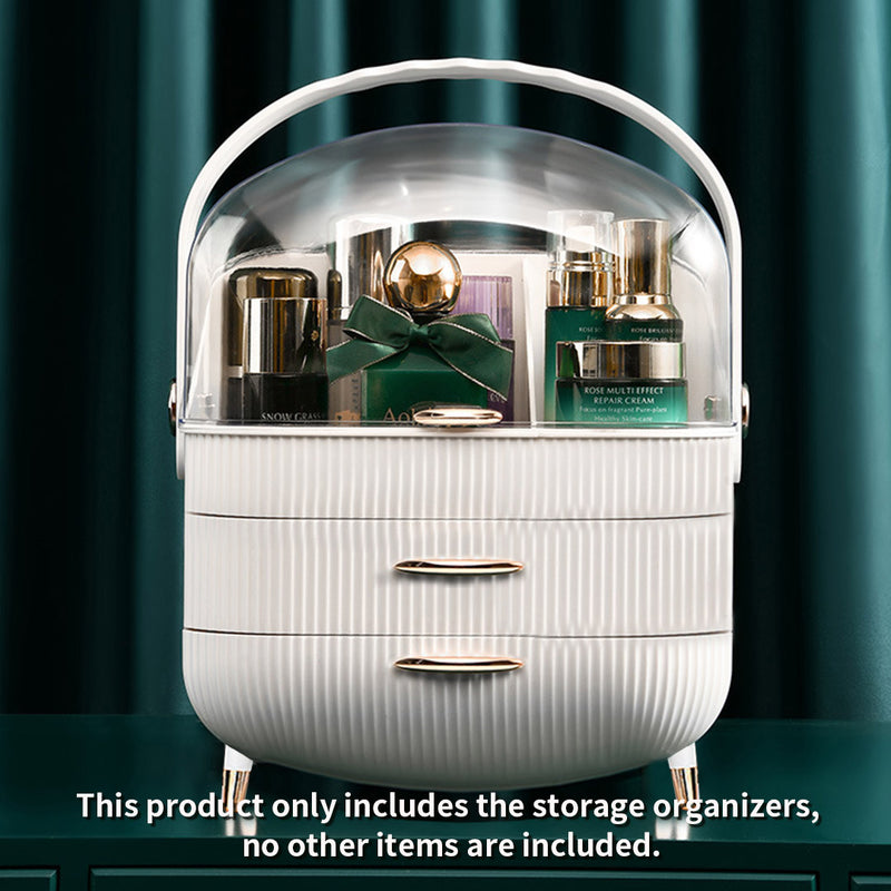 White 29cm Plastic Countertop Makeup Cosmetic Skincare Storage Organiser