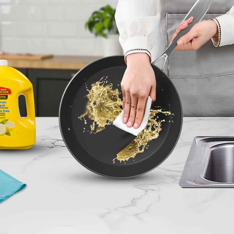 Stainless Steel Fry Pan 2 Pack 26cm 30cm Induction Compatible Non Stick Interior