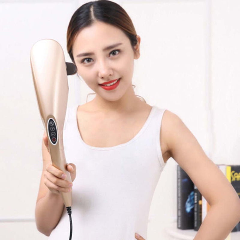2X Handheld Massager 6 Interchangeable Heads Dual Speed Deep Tissue Gold