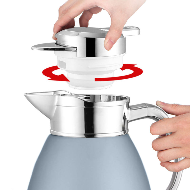 2.3L Blue 3 Layer Vacuum Insulated Stainless Steel Flask Wide Mouth Leakproof Lid
