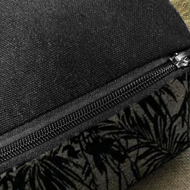 2X Pouffe Cushion Polyester Fiber Epp Particle Insert 50x50x25cm Black