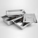 12X Full Size Gastronorm Pan 15cm Deep Stainless Steel Tray with Lid