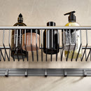 61cm Gray Wall-Mounted Aluminum Towel Holder Double Pole Bathroom Organizer Hooks