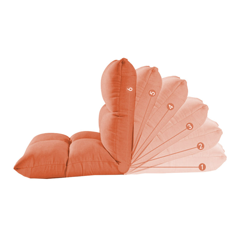 4X Folding Floor Recliner Chair Linen Fabric 108x53x15cm Adjustable Orange