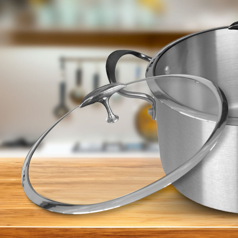 2X Casserole 30cm Stainless Steel Tri Ply Copper Core With Lid Induction