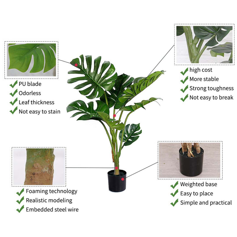 2X 120cm Turtle Back Artificial Plant Indoor Green Realistic Moss Pot
