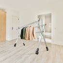 2X Portable Clothes Drying Rack 200cm Stainless Steel Foldable With Wheels
