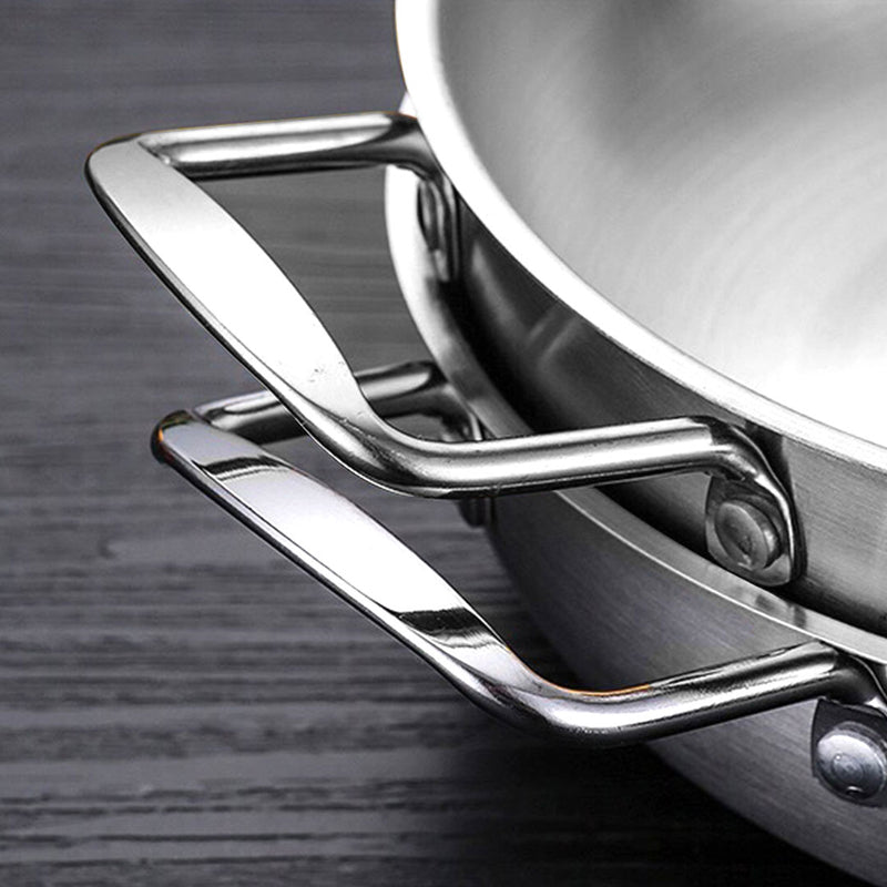 18cm Stainless Steel Stockpot Silver Nesting Design Gold Handles Dishwasher Safe