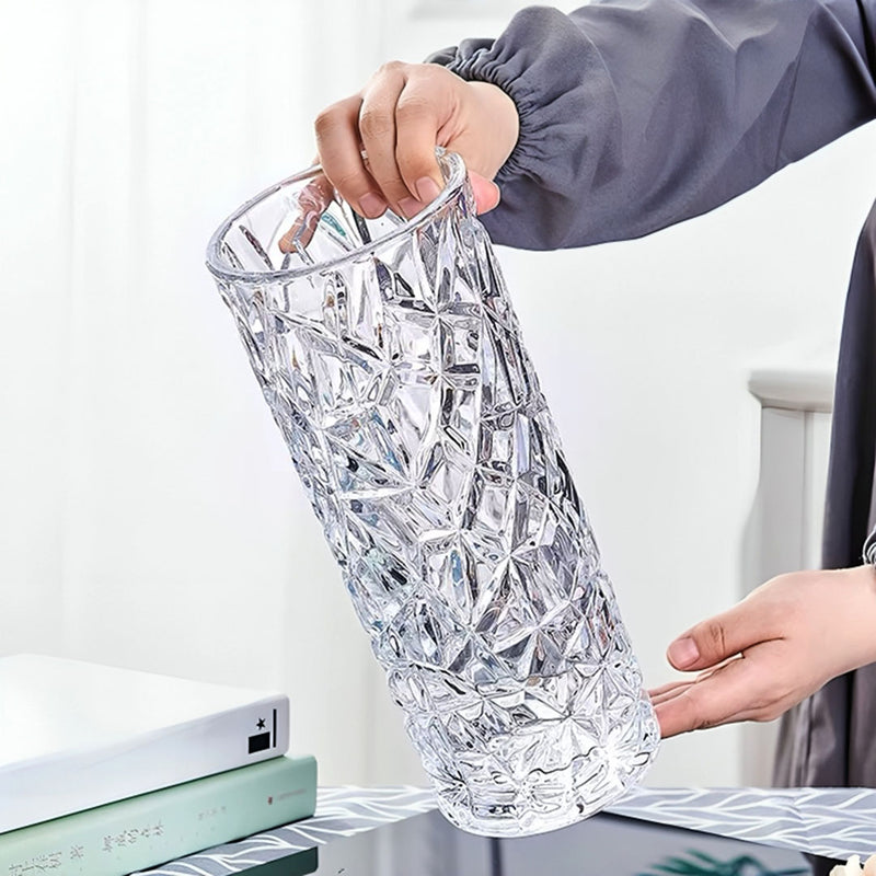 Heavy Duty 14x30cm Glass Vase Crystal Clear Design for Home or Event Décor