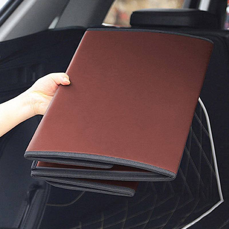 4X Leather Car Trunk Organizer 40x30x30cm Foldable Portable Black Red Stitch