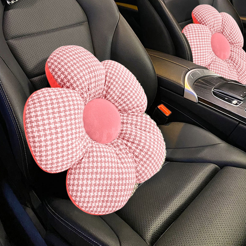 2X Flower Shaped Seat Cushion PP Cotton 45cm Pink Ergonomic Washable Nonslip