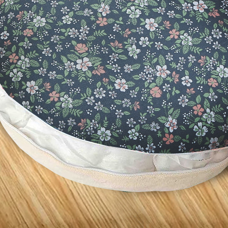 45x45x18cm Blue Polyester Cotton Cushion EPP Particle Insert Plush Pouffe