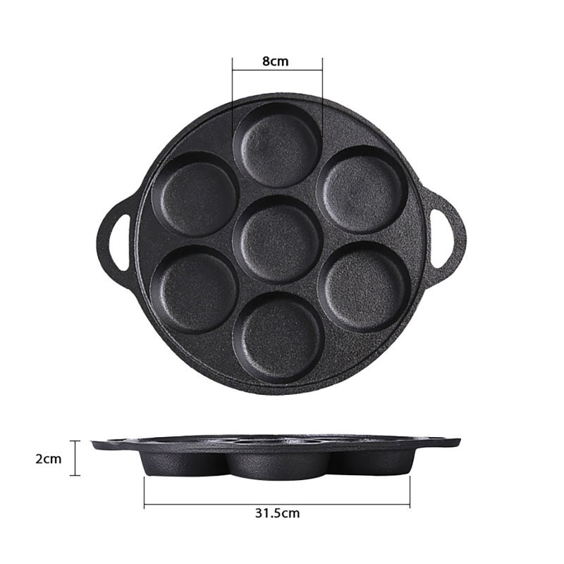 2X Cast Iron Takoyaki Pan 12 Molds Nonstick Stovetop Skillet 31.5cm