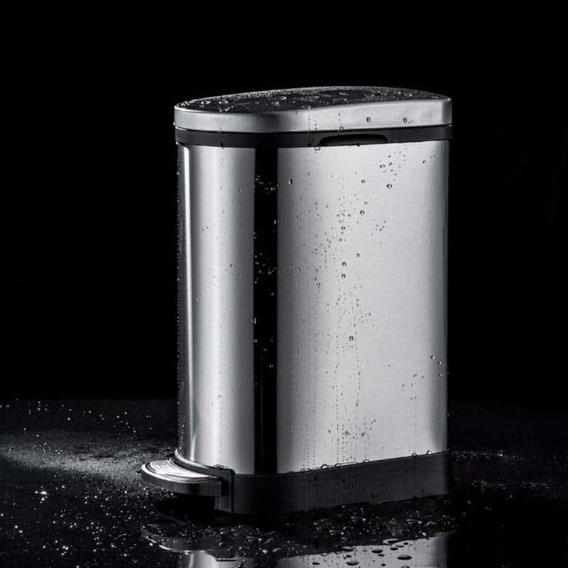 2X 10L Stainless Steel U Shaped Foot Pedal Bin Soft Close Removable Inner