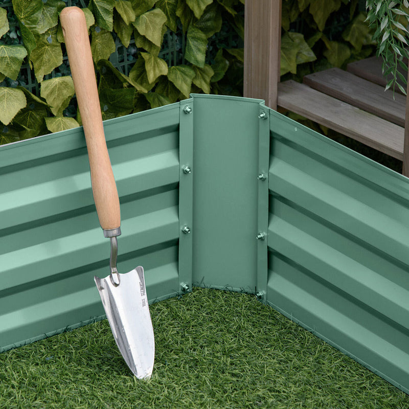 2X 100cm Square Galvanized Iron Raised Garden Bed Green Rust Resistant Planter