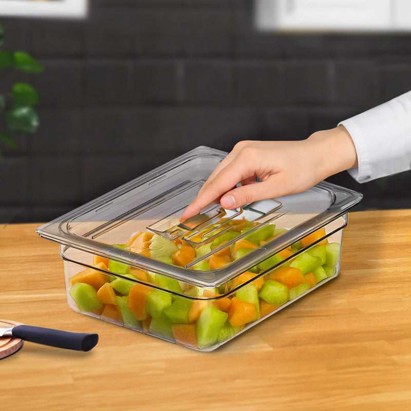 Polycarbonate 1/1 GN Lid Food Tray Cover Set of 6 Clear 53x32.5cm Dishwasher Safe