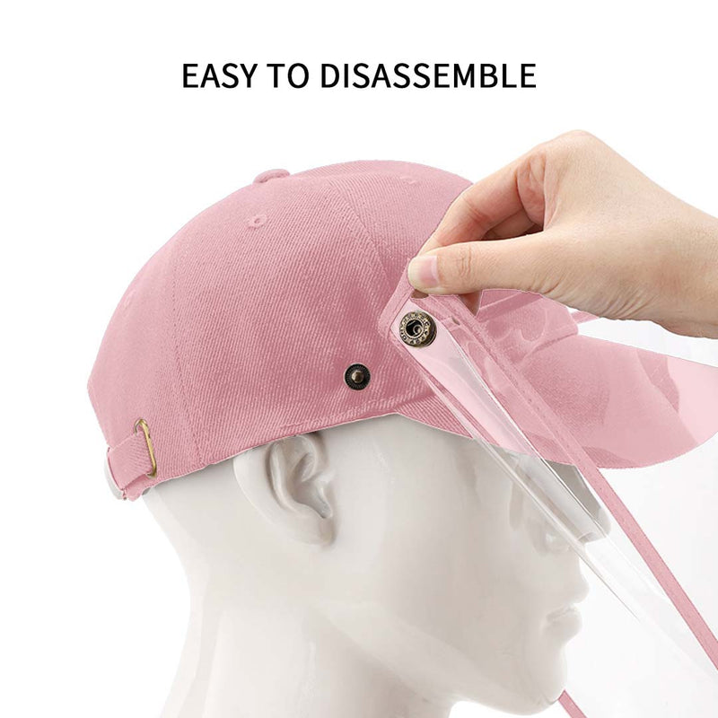 2X Kids Protective Hat Cotton TPU Full Face HD Shield Pink 26cmx35cm 46 To 54cm