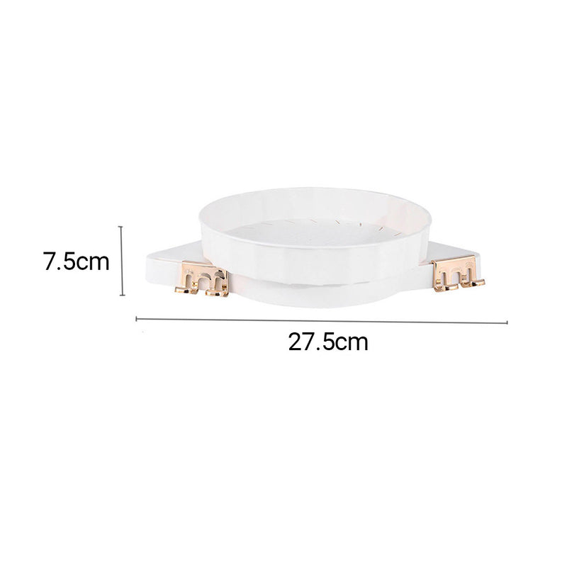 White Wall-Mounted Rotating Bathroom Shelf Plastic 360 Degree Corner Organizer