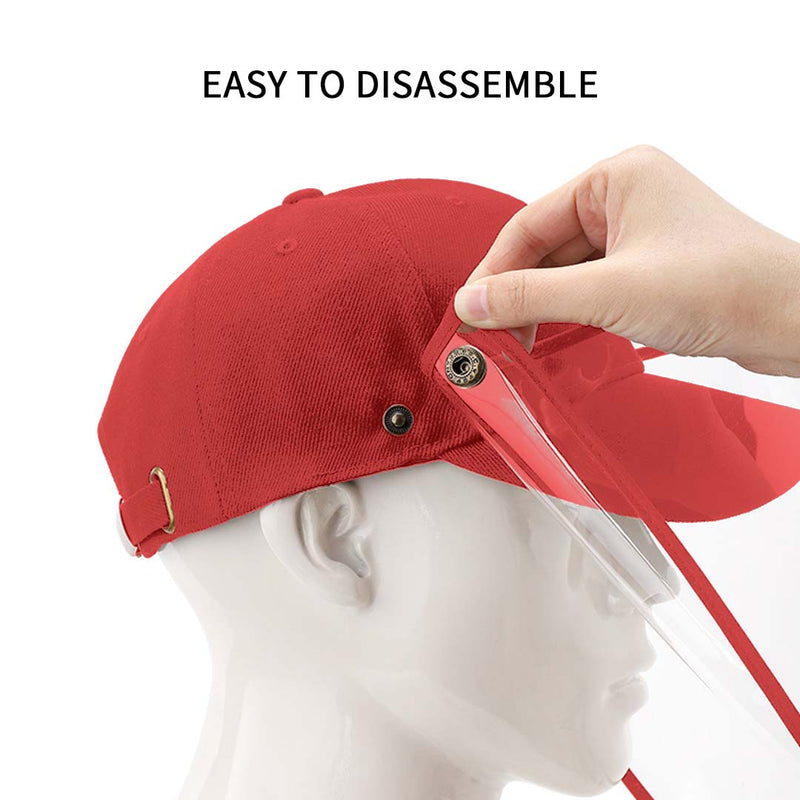 2X Kids Protective Hat With Full Face Anti Fog Tpu Shield 26cmx35cm Red Cotton
