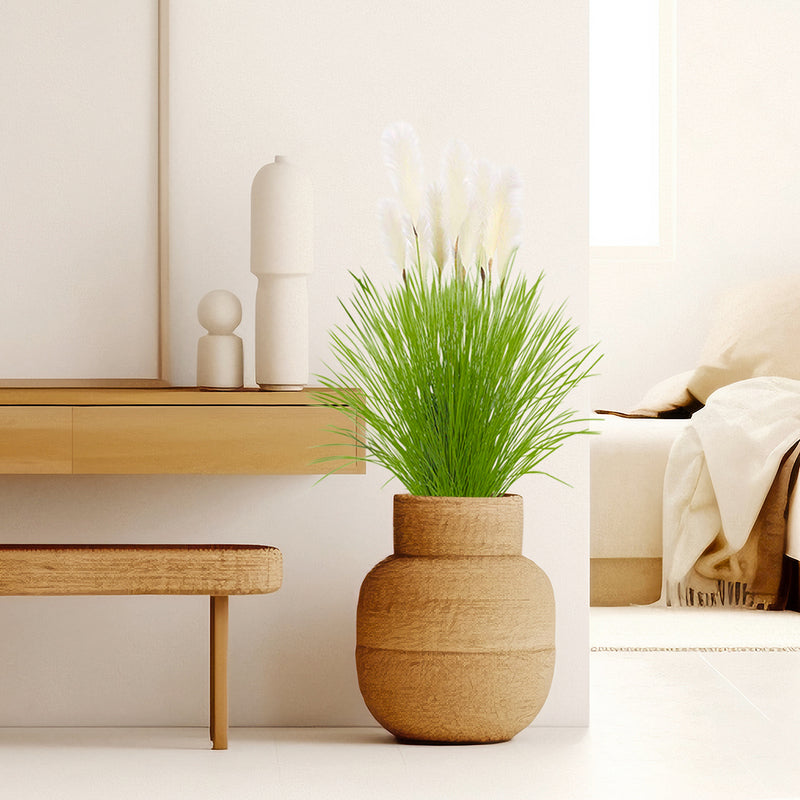 2X 137cm Potted Artificial Pampas Grass Plastic Tall Green Home Decor