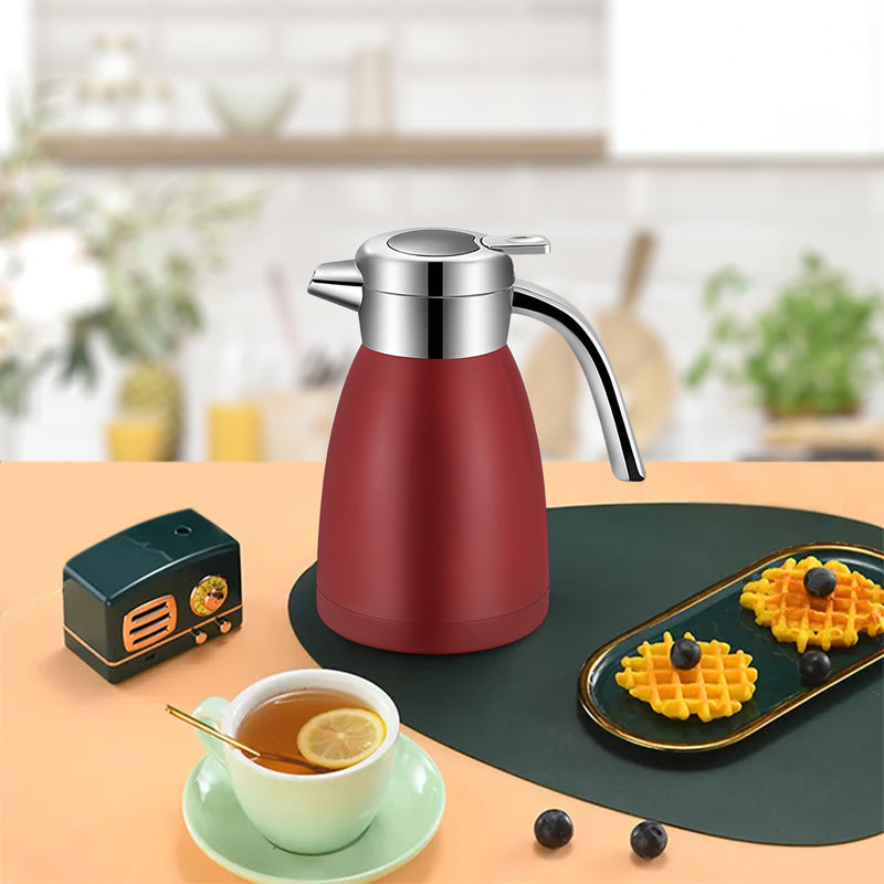 2X 1.8L Stainless Steel Insulated Vacuum Flask Thermal Jug Red Spill Proof