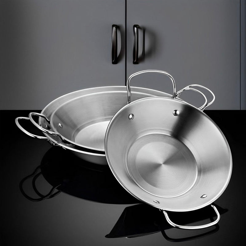 29cm Dry Pot 201 Stainless Steel Silver Nonstick Lid Induction Safe