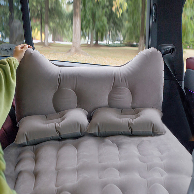 2X Grey Honeycomb Inflatable Car Mattress PVC Foldable Travel Air Bed Kit