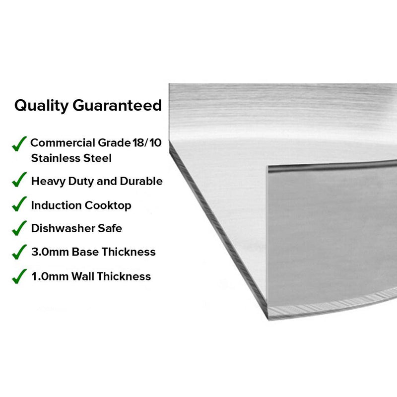 Stock Pot 225L 18/10 Stainless Steel Thick Sandwich Bottom Induction Ready
